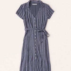 Abercrombie & Fitch midi shirt dress w belt size large